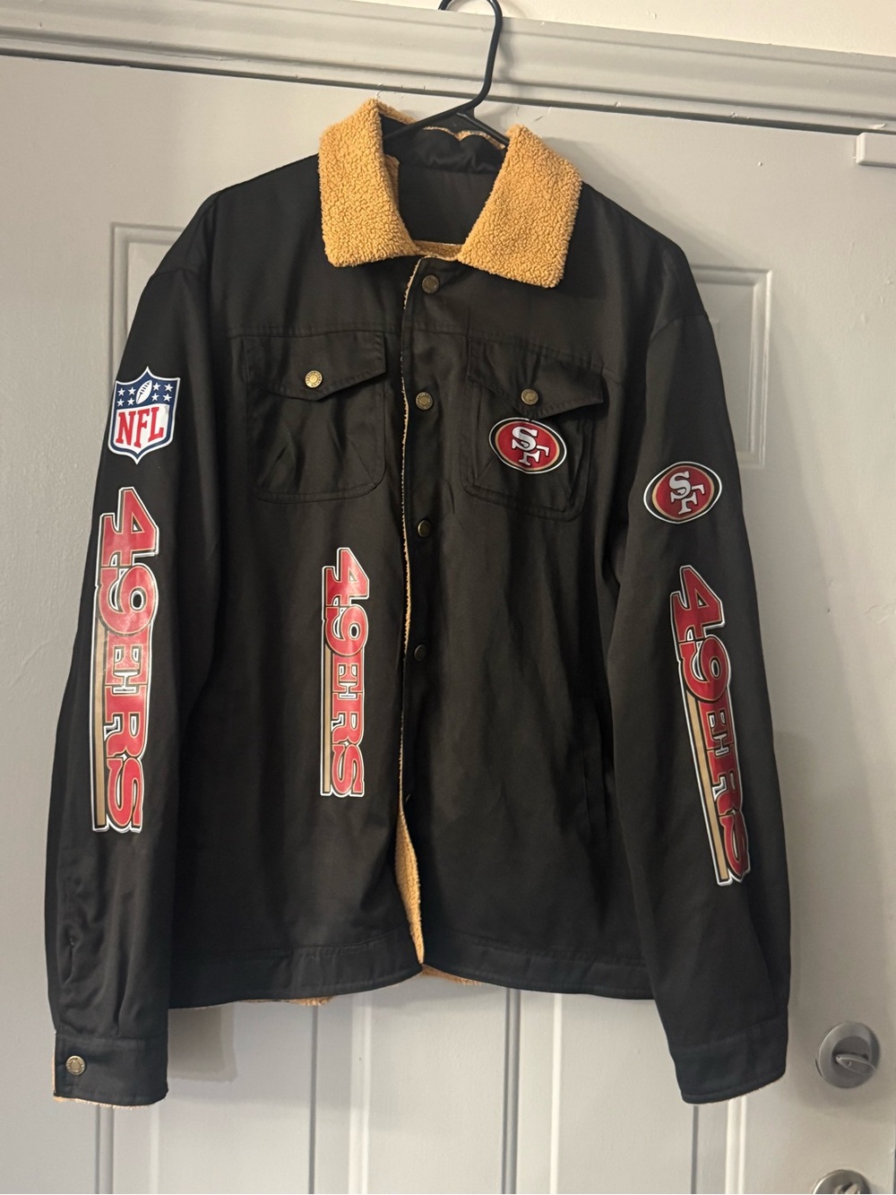 Black Sherpa-Lined Team Jacket